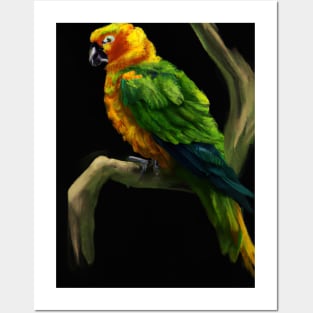 Parrot on a Tree Posters and Art